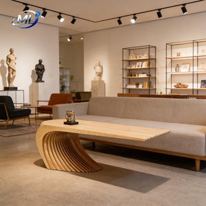 Mesa de Centro para Sala de Estar en Forma de L, de Madera Sólida, Ecológica, Duradera, Estilo Moderno y Minimalista - Product Image 4