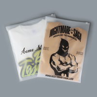 Emballage en plastique personnalisé écologique, sac à fermeture éclair transparent en EVA givré pour vêtements, t-shirts