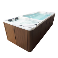 DSL-9280T 6-7m Outdoor Beheizter Endlos-Schwimm-Spa-Pool mit Massage, 2 Sitzen, 1 Liegefläche, Acryl für Haus- und Villennutzung