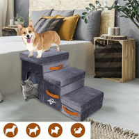 Marchepieds pour chien pour canapé, marchepieds pour animaux avec boîte de rangement, rampe antidérapante pour animaux avec niche pour chien, grande échelle pour chien pour lit, canapé, sofa