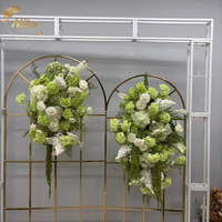 NIKA Bouquet de fleurs artificielles 40 cm, rose, hortensia et lys blancs et verts, idéal pour centre de table de mariage - Meilleures ventes, prix imbattable