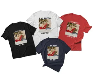 Camiseta com foto personalizada, camiseta com texto e imagem, camiseta própria para presente, camiseta personalizada