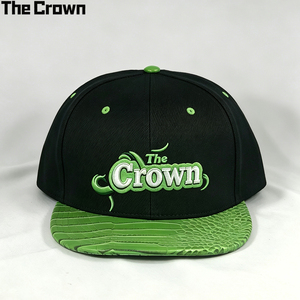 Custom Logo 6 Panel Croc Brim <b>Flat</b> Cap Wholesale Bulk Street Style 3D Embroidery <b>Hat</b> Manufacturer - Product Image 3