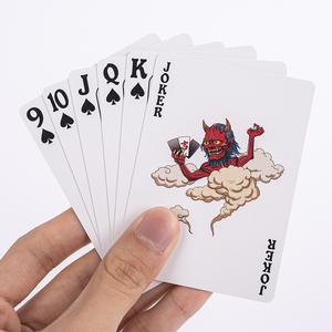 Cartas de Baralho Plásticas Personalizáveis com Leão para Truques de Mágica, Leque e Corte Flor, Papel Japonês Black Core de 300 Gramas e Logo Impresso - Product Image 3