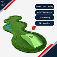 Tapis de golf portable en gazon artificiel personnalisé, aide à l'entraînement professionnelle pour usage intérieur/extérieur avec conception gratuite