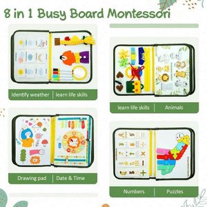 Juguete de Avión Portátil, Juguete de Viaje Montessori Personalizado, Tablero de Actividades con Animales de la Selva para Niños Pequeños - Product Image 2
