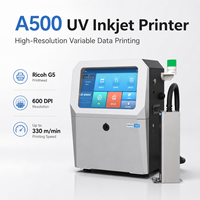 Impresora de Inyección de Tinta UV de Alta Velocidad OMA A500, 330 m/min, Cabezal Ricoh G5, 600 DPI, Máquina de Codificación Industrial PIJ para Datos Variables