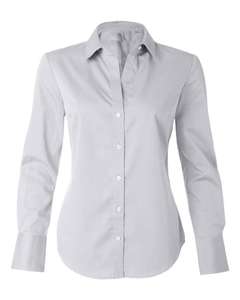 Custom Womens Business Dress <b>Shirts</b> Long Sleeve <b>Office</b> Blouses Casual Eco-Friendly Natural Waistline Solid Pattern Cotton - Product Image 2