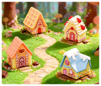 Miniature en résine 3D pour artisanat et cadeaux, ornement de micro-paysage, maison de poupée, jouet, représentant des objets miniatures tels que des bonbons, sodas, biscuits, gaufres, gâteaux à la crème et des objets alimentaires