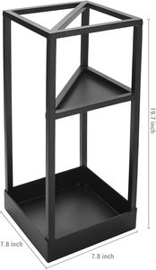 Moderno <span class=keywords><strong>Rettangolare</strong></span> in metallo nero opaco Freestanding <span class=keywords><strong>portaombrelli</strong></span> o porta porta canna con mensola per ombrelli piccoli - Product Image 6