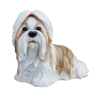 Regalos Únicos para Amantes de los Perros, Escultura de Resina de Simulación, Figura Realista de Perro Maltés, Estatuas de Perro Shih Tzu Artificiales y Realistas - Product Image 1