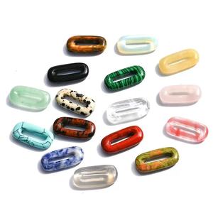 15*30mm di quarzo rosa naturale fatto a mano O a forma di pietra ciondolo pietra preziosa grande foro ciondolo ovale per gioielli fai da te regalo - Product Image 2