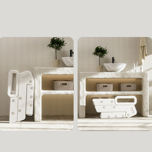 Ventes directes Enfants Toddler <span class=keywords><strong>Tour</strong></span> d'apprentissage Tabouret de toilette antidérapant En plastique Pliant Multi Hauteurs 2 Marchepied Escabeau - Product Image 5