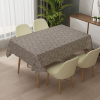 Nappe de traiteur rectangulaire en vinyle gris à fleurs, imperméable et lavable, pour anniversaire, par le fabricant RNPT