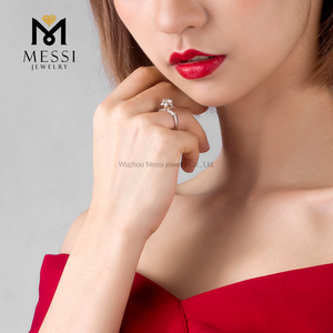 Bague <span class=keywords><strong>de</strong></span> fiançailles en or blanc 18K/14K avec <span class=keywords><strong>diamant</strong></span> Moissanite <span class=keywords><strong>1</strong></span> <span class=keywords><strong>carat</strong></span>, Thaïlande - Product Image 6