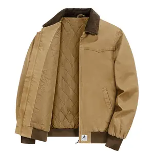 Wholesale Premium Quality Street Wear Outdoor Vintage Corduroy Turn Down Padded Jacket