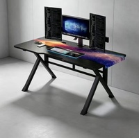 Modern Metal and MDF Modular Desktop Computer Desk with Cable Management Holes Office Workstation for Home Study Commercial Use