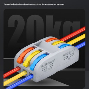 บล็อกเชื่อมต่อสายไฟแบบกดอเนกประสงค์ 10A ขั้วต่อสายไฟแบบเสียบ ทองแดง ABS สำหรับเชื่อมต่อไฟดาวน์ไลท์แบบเร็ว - Product Image 2