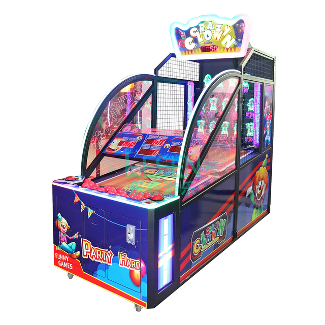 Crazy Clown Coin Operated Ball Throwing Redemption Arcade Game Machine Commercial Carnival Themed Amusement Equipment for Center