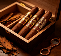 Pita Cigar Premium Mewah Kustom dengan Label Kertas Perekat Logo Foil Emas Timbul Bentuk Oval CMYK/ Pencetakan