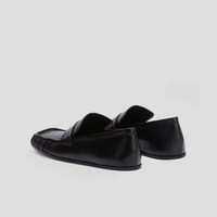 Mocassins ANSU en cuir véritable plissé, bout carré, à enfiler, style français, respirants, légers, tendance printemps-automne