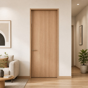 Porte en panneau MDF minimaliste, surface finie, ouverture manuelle, couleur grise - Product Image 2