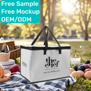 Por encargo al por mayor ecológico reutilizable no tejido aislado bolsas térmicas refrigerador almuerzo Picnic bolsa con impresión de logotipo - Product Image 1