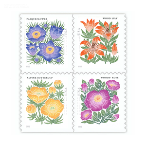 Lot de 100 autocollants personnalisés « Flore de montagne 2022 » – Étiquettes postales de différents pays – Où acheter 100 timbres permanents ? - Product Image 5