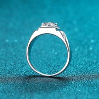 Bague pour homme en argent 925 avec moissanite 1ct 2ct certifiée GRA VVS1, bijoux fins, mariage, fiançailles, vente en gros