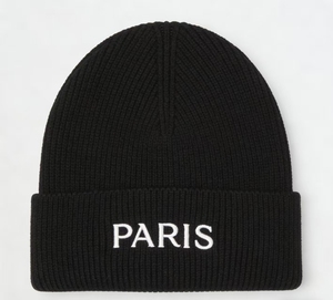Custom PARIS Letter Embroidery Beanie Hat Winter Warm Cuffed Skull <b>Cap</b> <b>Men</b> Women Fashion OEM Wholesale - Product Image 2