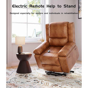 Canapé inclinable à dossier plat en cuir avec cadre en bois DOSTER, vente chaude, extra large, surdimensionné, avec massage chauffant, fauteuils surdimensionnés - Product Image 3