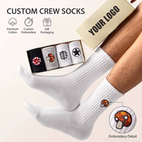 Chaussettes mi-mollet brodées sur mesure avec emballage cadeau personnalisé pour cadeaux décontractés quotidiens et articles promotionnels de marque
