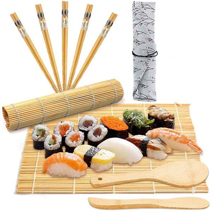 Geling Good Quality Custom logo <strong>Sushi</strong> <strong>Maker</strong> Bamboo Red <strong>Sushi</strong> Making <strong>Kit</strong> with <strong>Sushi</strong> Knife - Product Image 2