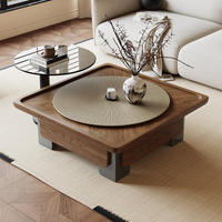Ensemble de tables basses en bois vintage de luxe léger, table centrale carrée classique et moderne, meubles de salon écologiques avec rangement