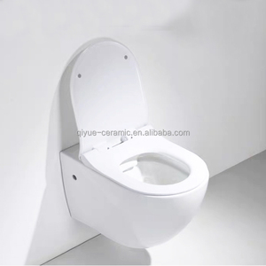 <span class=keywords><strong>WC</strong></span> suspendu européen en céramique noire pour salle de bain, ensemble de toilettes murales - Product Image 4