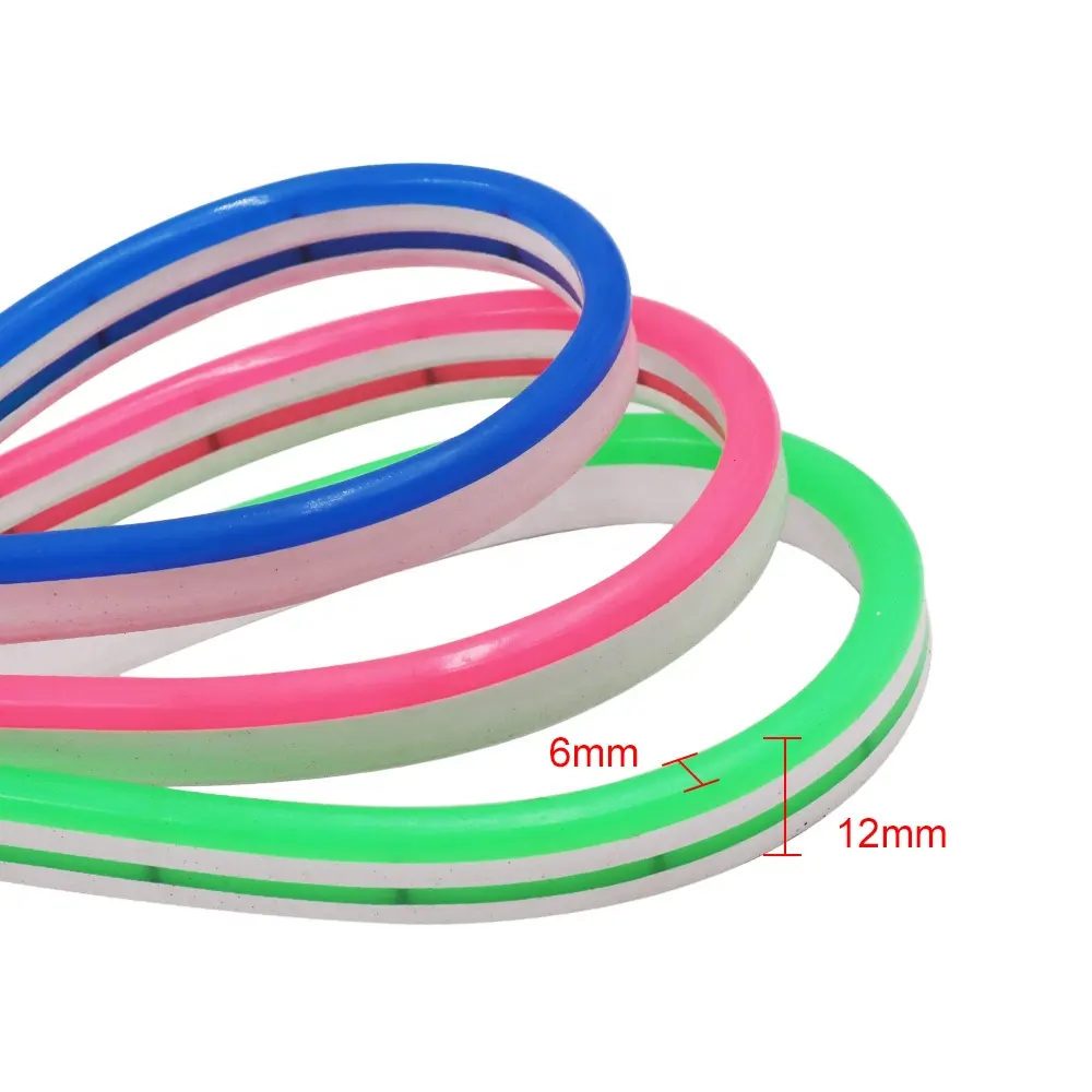 Goedkope En Hoge Kwaliteit 6Mm 8Mm Siliconen Neon Flex Touw Geel Blauw Ijs Blauw Roze Rood Neon Light strip Kits Met Power Adapter