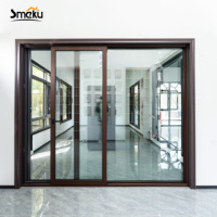 Puerta Corredera de Aluminio con Aislamiento Térmico y Acústico, Ahorro de Energía, con Cerradura de Seguridad y Mosquitera para Apartamentos, Interiores y Dormitorios