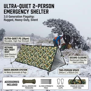 <span class=keywords><strong>Tenda</strong></span> di Sopravvivenza Personalizzata per 2 Persone, Rifugio d'Emergenza per Campeggio - Product Image 4