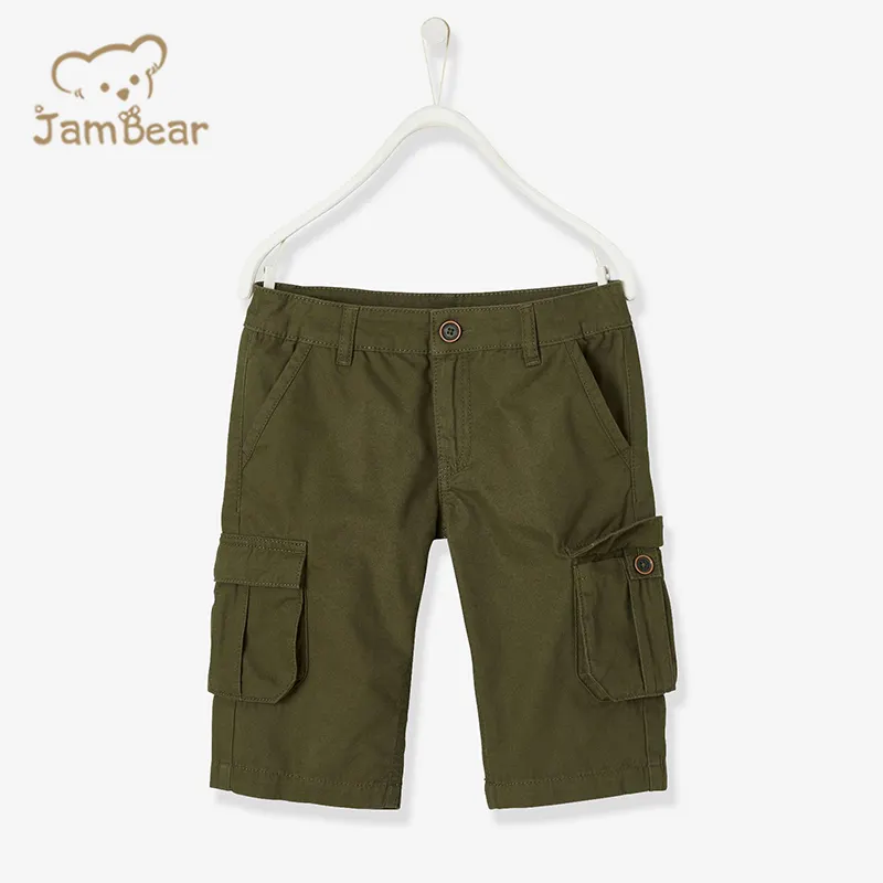 Pantaloncini da carico per bambini in cotone biologico 100% pantaloncini da ragazzo ecologici pantaloncini bermuda stile cargo sostenibile per ragazzi