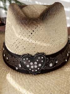 Sombreros Vaqueros Mexicanos de Alta Calidad, Ecológicos, Personalizables, con Decoración de Corazón, para Fiestas, Viajes y Uso en Exteriores - Product Image 6