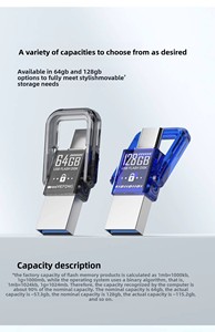 Viefong แฟลชไดรฟ์ USB เข้ารหัสความเร็วสูงทำจากโลหะ VU01 <span class=keywords><strong>128GB</strong></span> แฟลชไดรว์ข้อมูลใช้ได้สองแบบอะแดปเตอร์ไลท์นิ่ง - Product Image 6