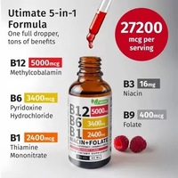 Gouttes liquides de Vitamine B12 OEM ODM, Marque Privée, Complément Alimentaire, Soutien Immunitaire, 5000mcg, 60ml pour Adultes