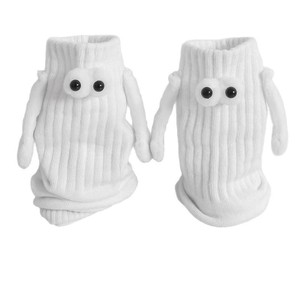 Calcetines magnéticos blancos y negros para parejas, hasta la pantorrilla, absorbentes del sudor, estilo caricatura, para mejores amigos, calcetines de moda juvenil. - Product Image 2