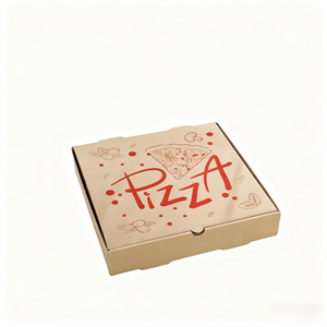 Caja de pizza Logotipo personalizado Caja de papel de grado alimenticio de dibujos animados elegante con logotipo Tienda de pizza Caja de embalaje de alimentos - Product Image 2