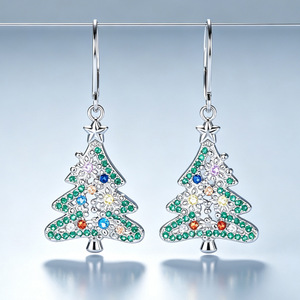 Boucles d'oreilles étoile de Noël colorées pour femmes, bijoux de mode festifs pour les fêtes - Product Image 1