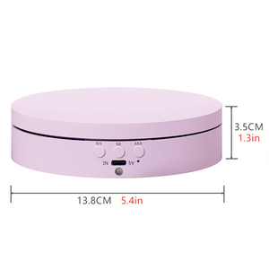 Plateau tournant électrique <span class=keywords><strong>rose</strong></span> de 138 mm, plateau tournant motorisé à 360° pour la photographie, support de présentation rotatif pour la présentation de bijoux et de produits - Product Image 2