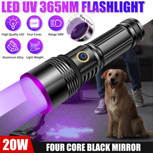 20W 365nm <strong>UV</strong> Led <strong>Flashlight</strong> USB Rechargeable <strong>UV</strong> Torch Light High Power Blacklight <strong>Flashlight</strong> for Pet Urine Detection - Product Image 6