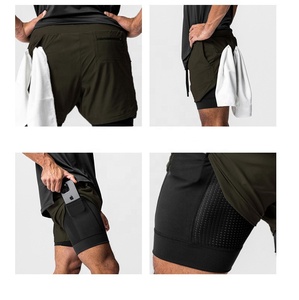 <span class=keywords><strong>Pantaloncini</strong></span> a compressione da <span class=keywords><strong>uomo</strong></span> <span class=keywords><strong>2</strong></span>-<span class=keywords><strong>in</strong></span>-<span class=keywords><strong>1</strong></span> da 5 pollici per Hip Hop, corsa, palestra, allenamento, con elastico <span class=keywords><strong>in</strong></span> vita, tinta unita, ad asciugatura rapida, <span class=keywords><strong>in</strong></span> poliestere - Product Image 2