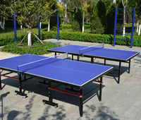 Table de tennis de table pliable professionnelle de qualité supérieure, mobile pour l'intérieur, 8 roues, écologique, durable, imperméable, en acier Zhuoling