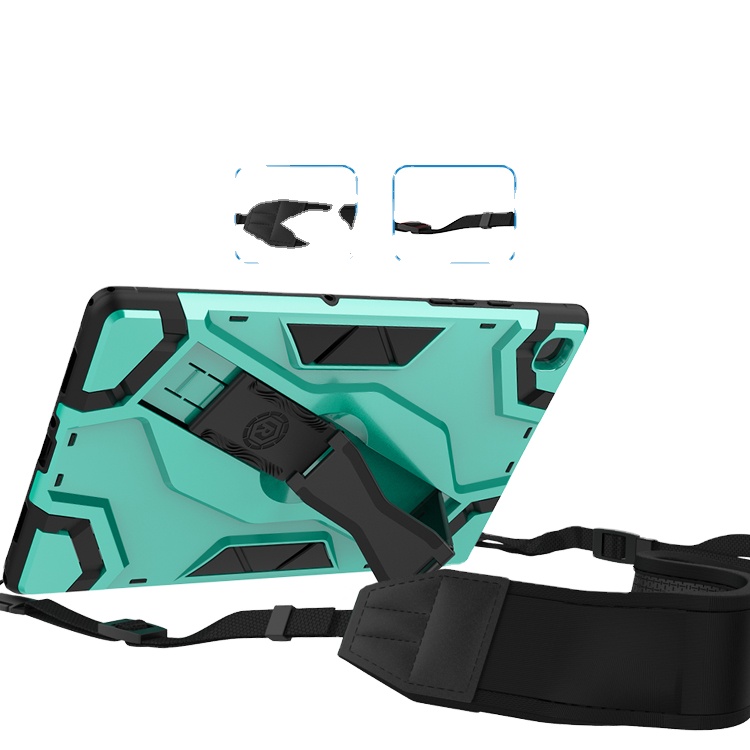 Stand TPU PC Flip Smart Cover Kickstand For Samsung Tab S6 Lite Tablet Case With Strap